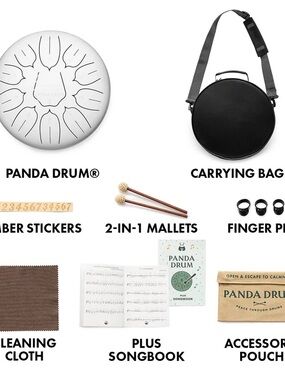 NEW Authentic Panda Drum Plus in White